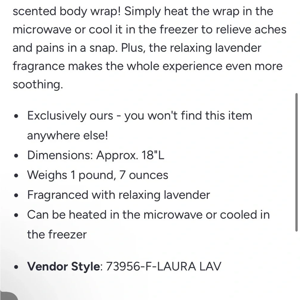 Mia & Tess Lavender Scented Body Wrap - NWT - Picture 2 of 4